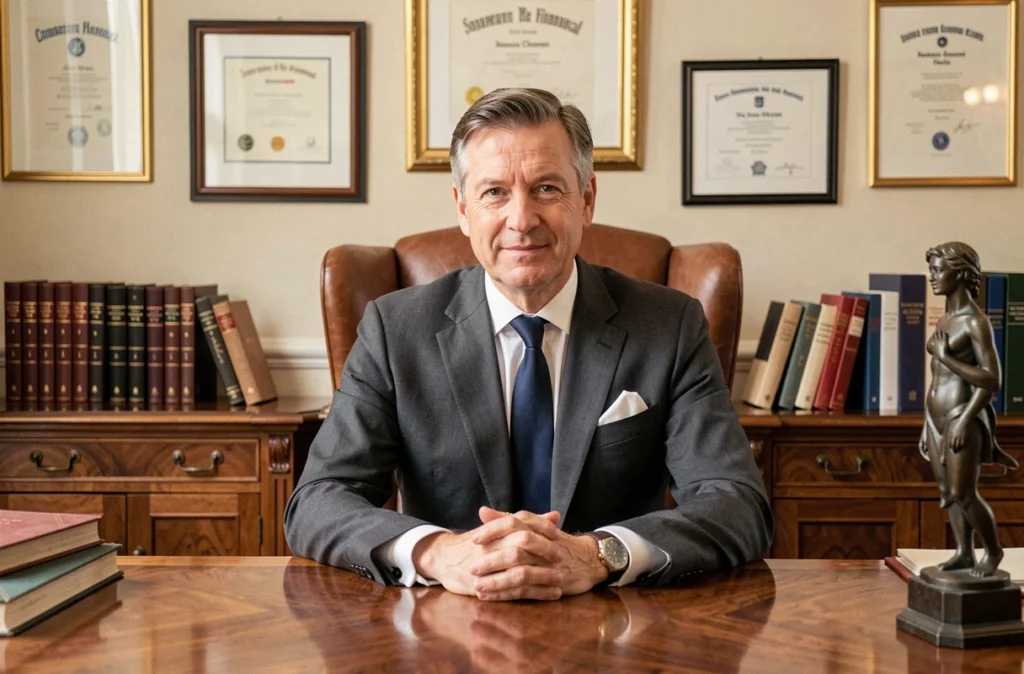 Conseiller patrimonial indépendant de Baussant Conseil dans un bureau élégant et privé à Paris avec décor classique