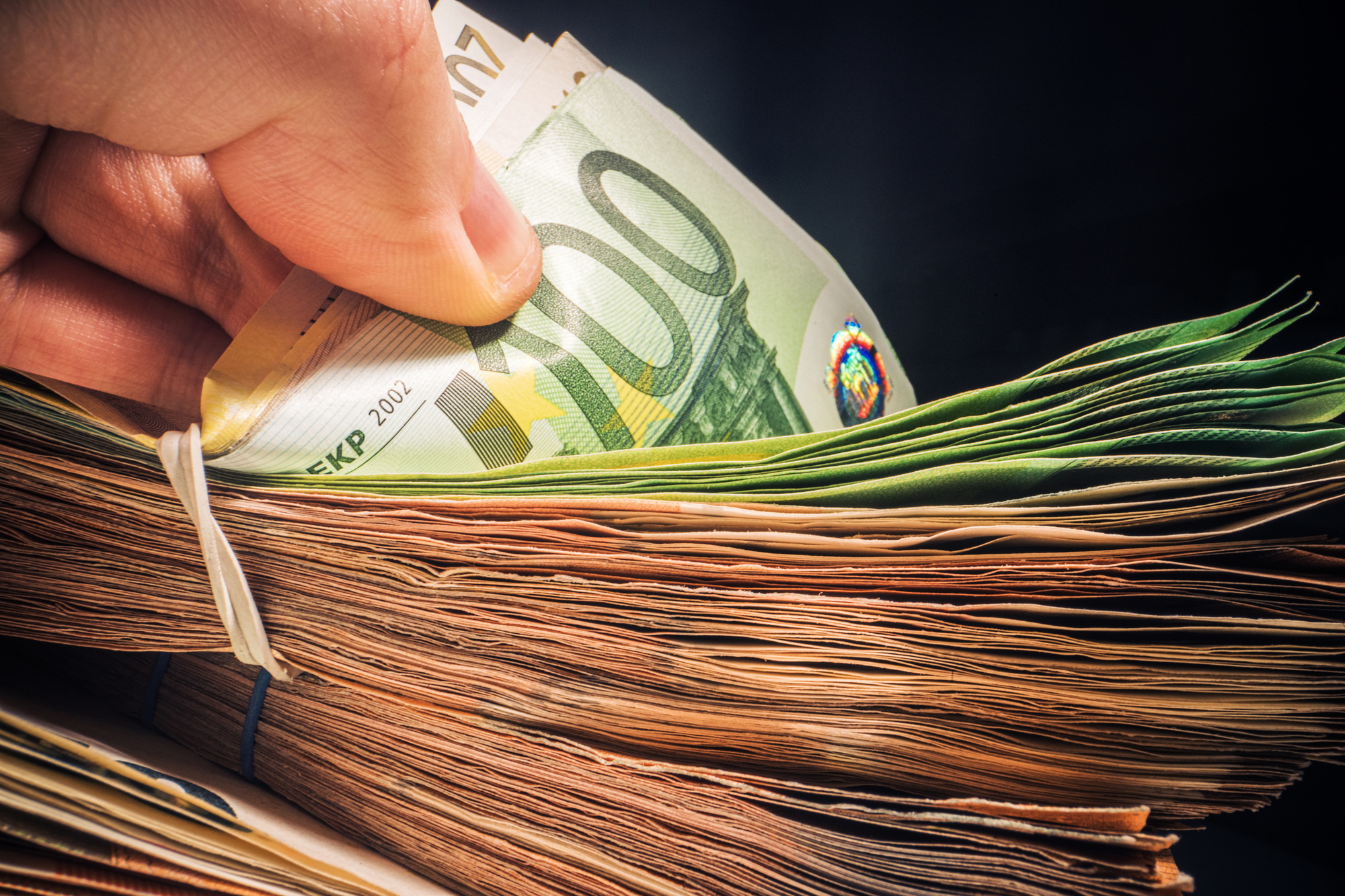 Cash Money Euro Currency Counting